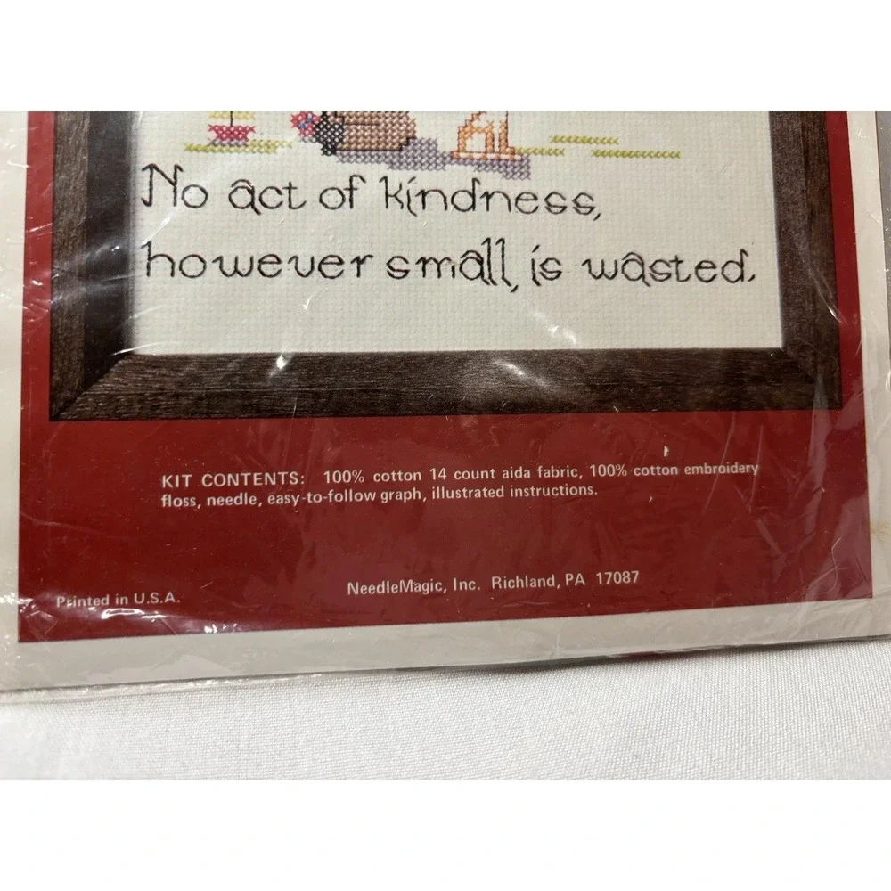 NeedleMagic Counted Thread Cross Stitch Kit Kindness 812 Fit for 5X7 Frame